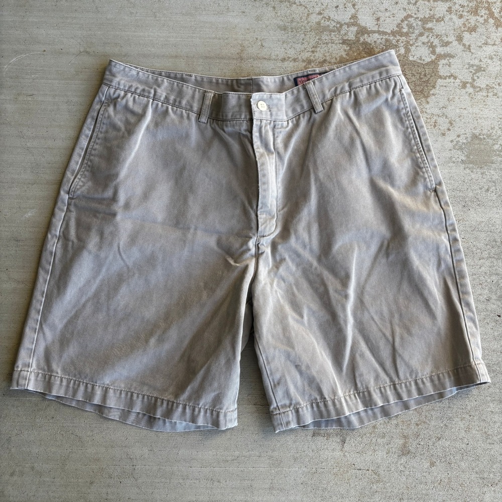 Vineyard Vines Mens Khaki Tan 100% Cotton Twill Chino Shorts Size 38 Golf